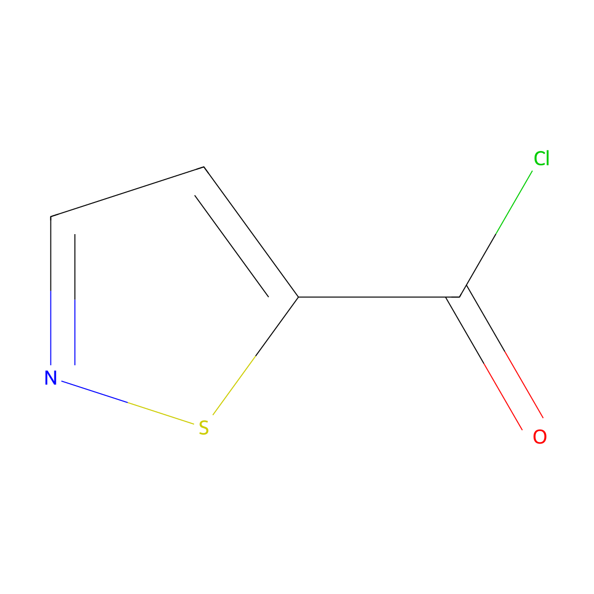 1,2-Thiazole-5-carbonyl chloride molecular structure, CAS 3683-97-4