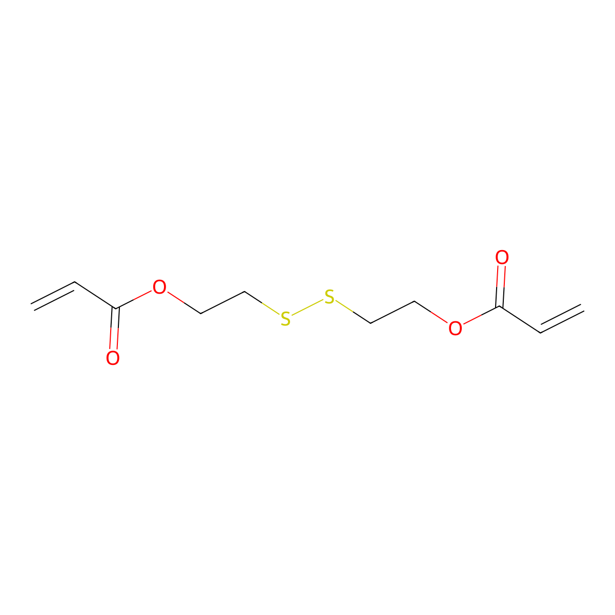 Disulfanediylbis(ethane-2,1-diyl) diacrylate molecular structure, CAS 36837-96-4