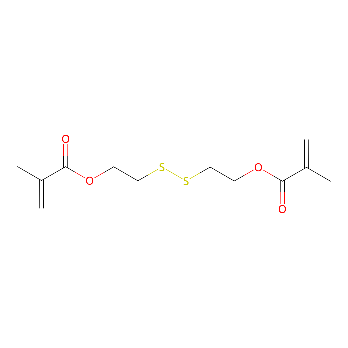 Dithiodi-2,1-ethanediyl bismethacrylate molecular structure, CAS 36837-97-5