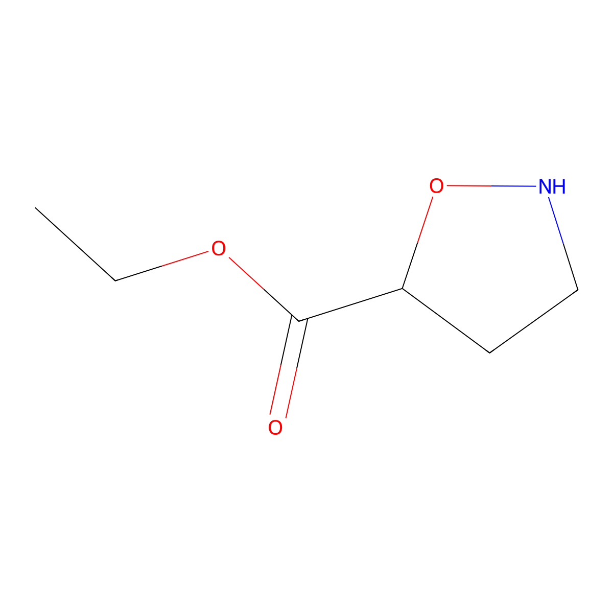 Ethyl 1,2-oxazolidine-5-carboxylate molecular structure, CAS 36839-10-8