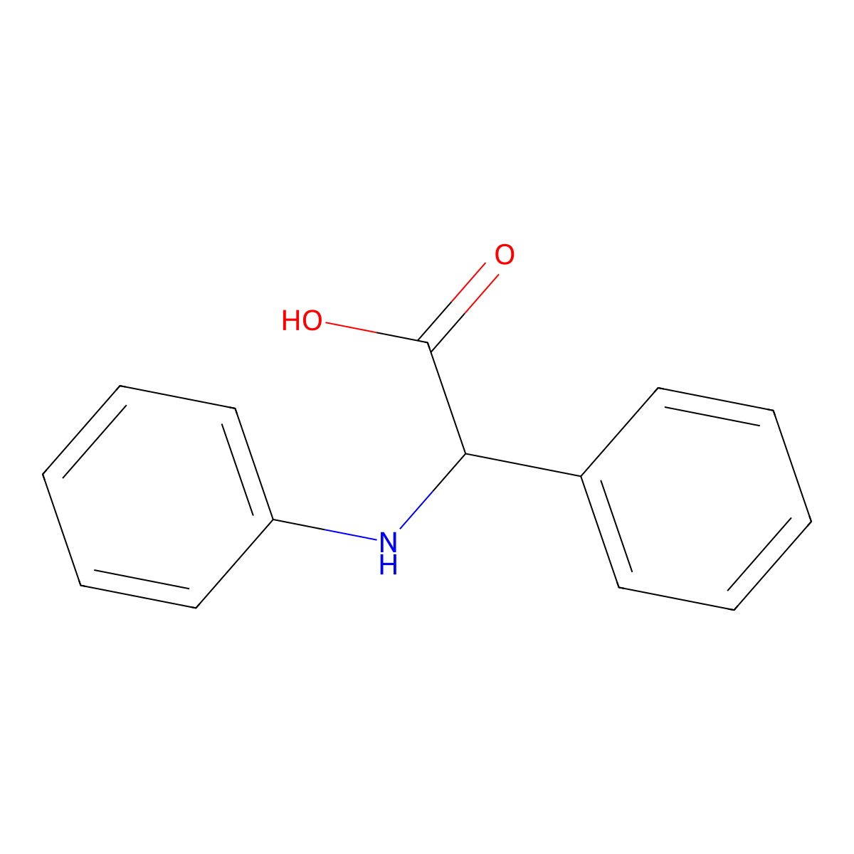 alpha-(Phenylamino)benzeneacetic acid molecular structure, CAS 3684-12-6
