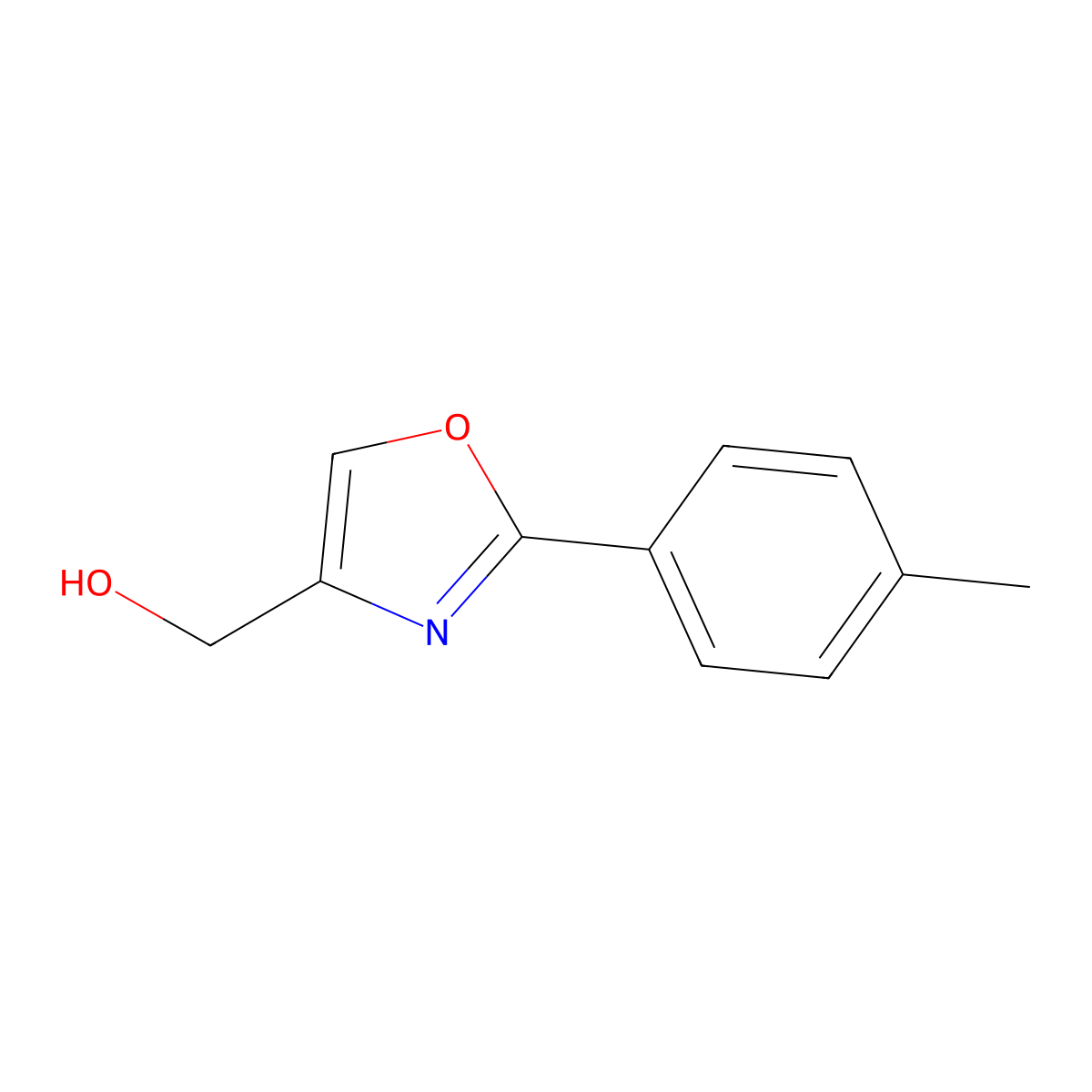 (2-P-Tolyl-oxazol-4-YL)-methanol molecular structure, CAS 36841-47-1