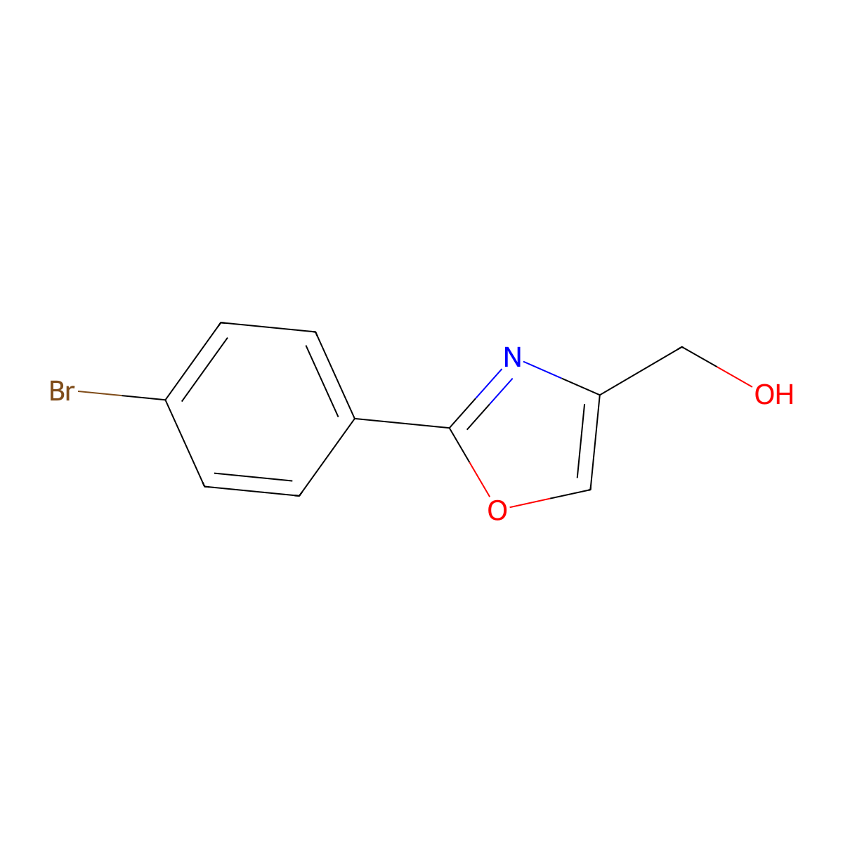 [2-(4-Bromo-phenyl)-oxazol-4-YL]-methanol molecular structure, CAS 36841-48-2