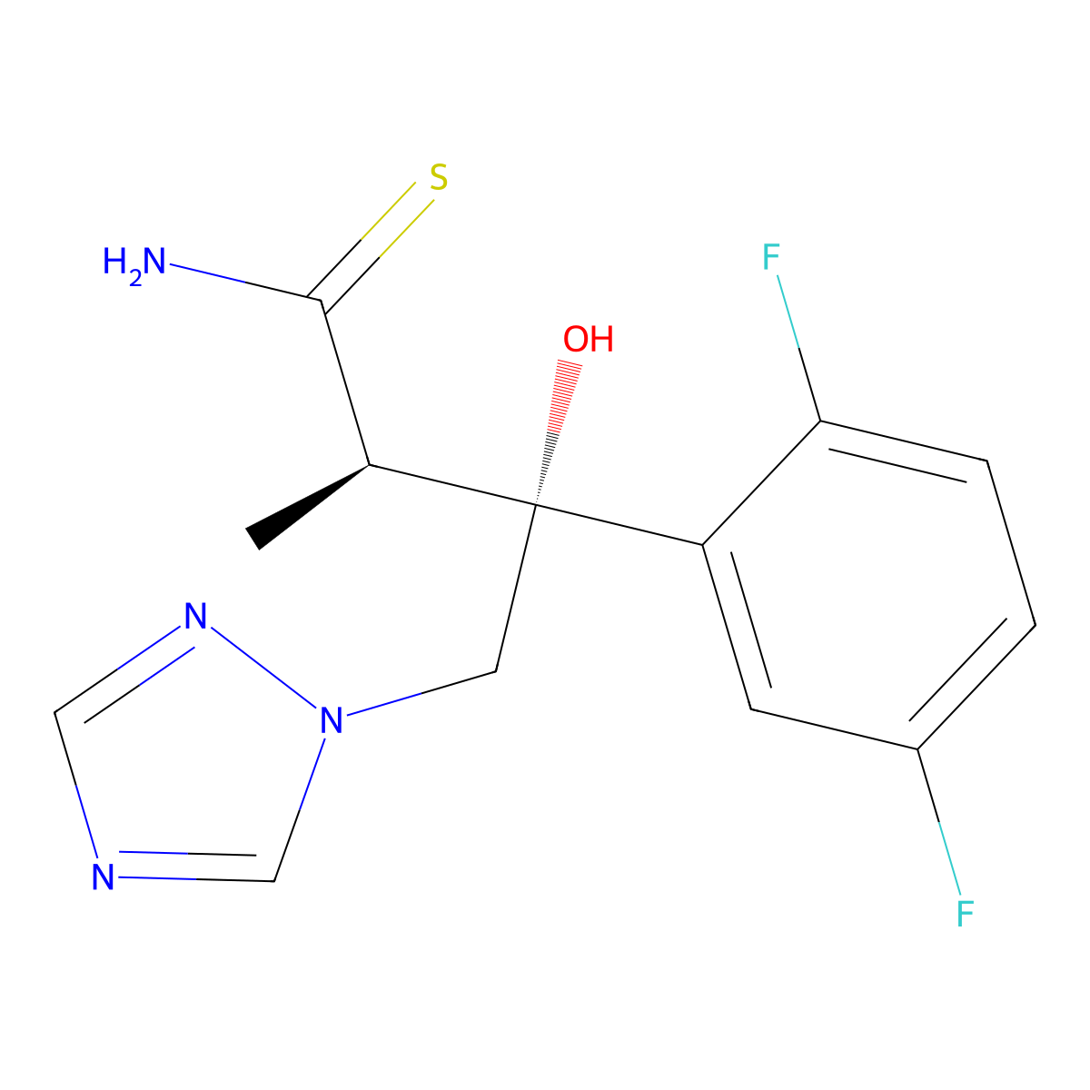 (alphaR,betaR)-beta-(2,5-Difluorophenyl)-beta-hydroxy-alpha-methyl-1H-1,2,4-triazole-1-butanethioamide molecular structure, CAS 368421-58-3