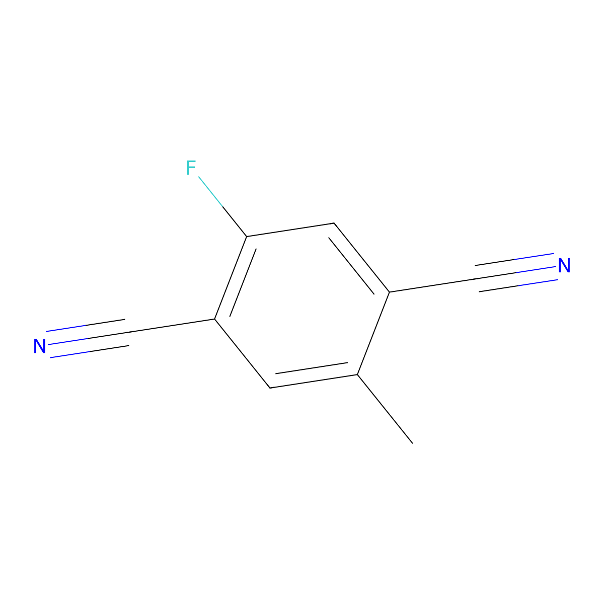2-Fluoro-5-methylbenzene-1,4-dicarbonitrile molecular structure, CAS 368426-67-9