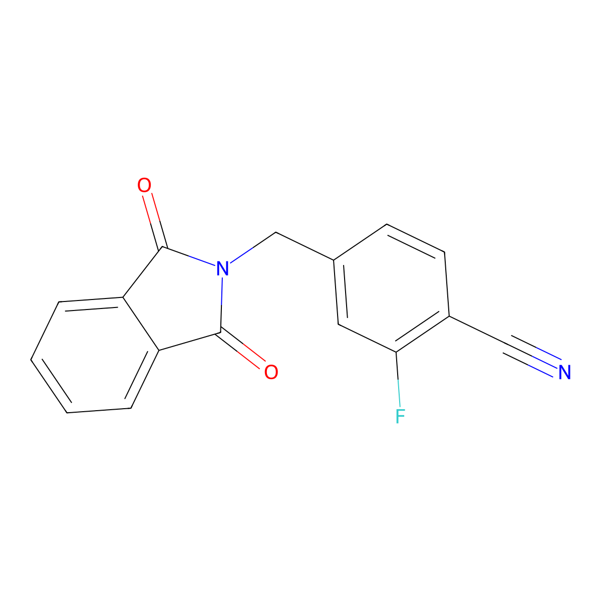 4-((1,3-Dioxoisoindolin-2-yl)methyl)-2-fluorobenzonitrile molecular structure, CAS 368426-72-6