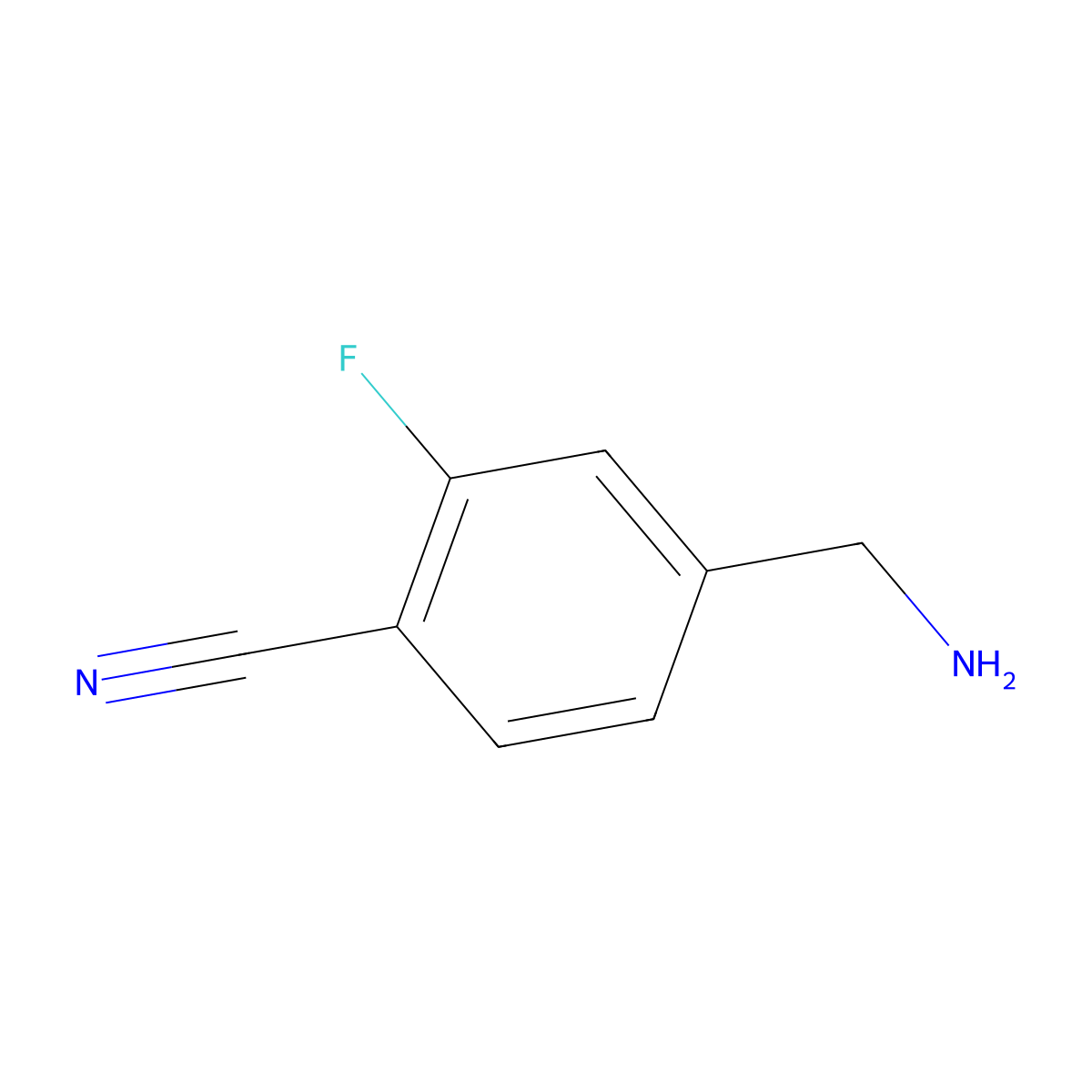4-Aminomethyl-2-fluoro-benzonitrile molecular structure, CAS 368426-73-7