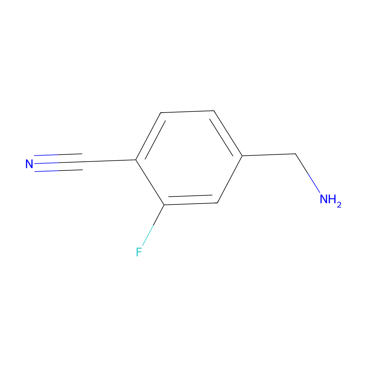 4-Aminomethyl-2-fluoro-benzonitrile molecular structure, CAS 368426-73-7