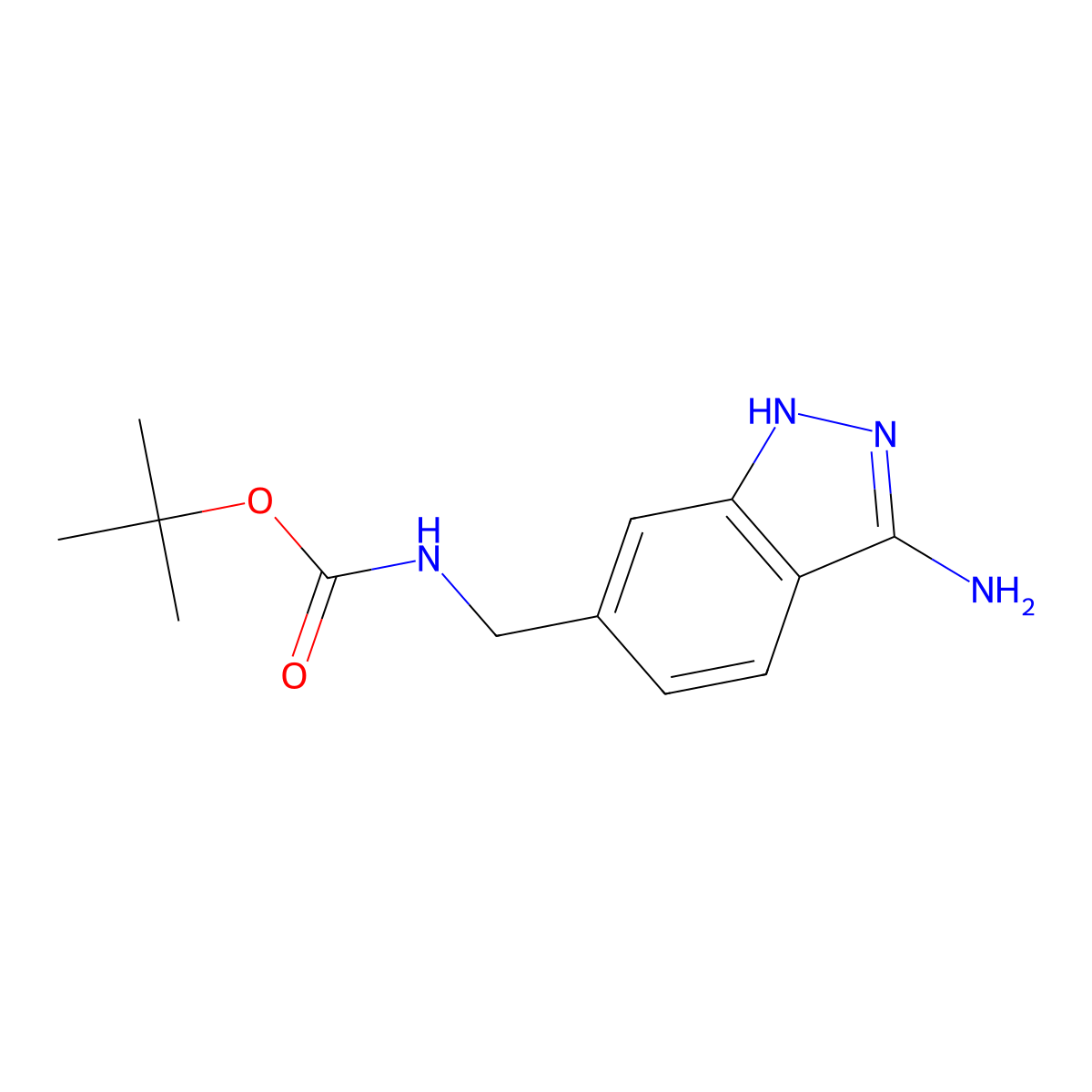tert-butyl N-[(3-amino-1H-indazol-6-yl)methyl]carbamate molecular structure, CAS 368426-74-8