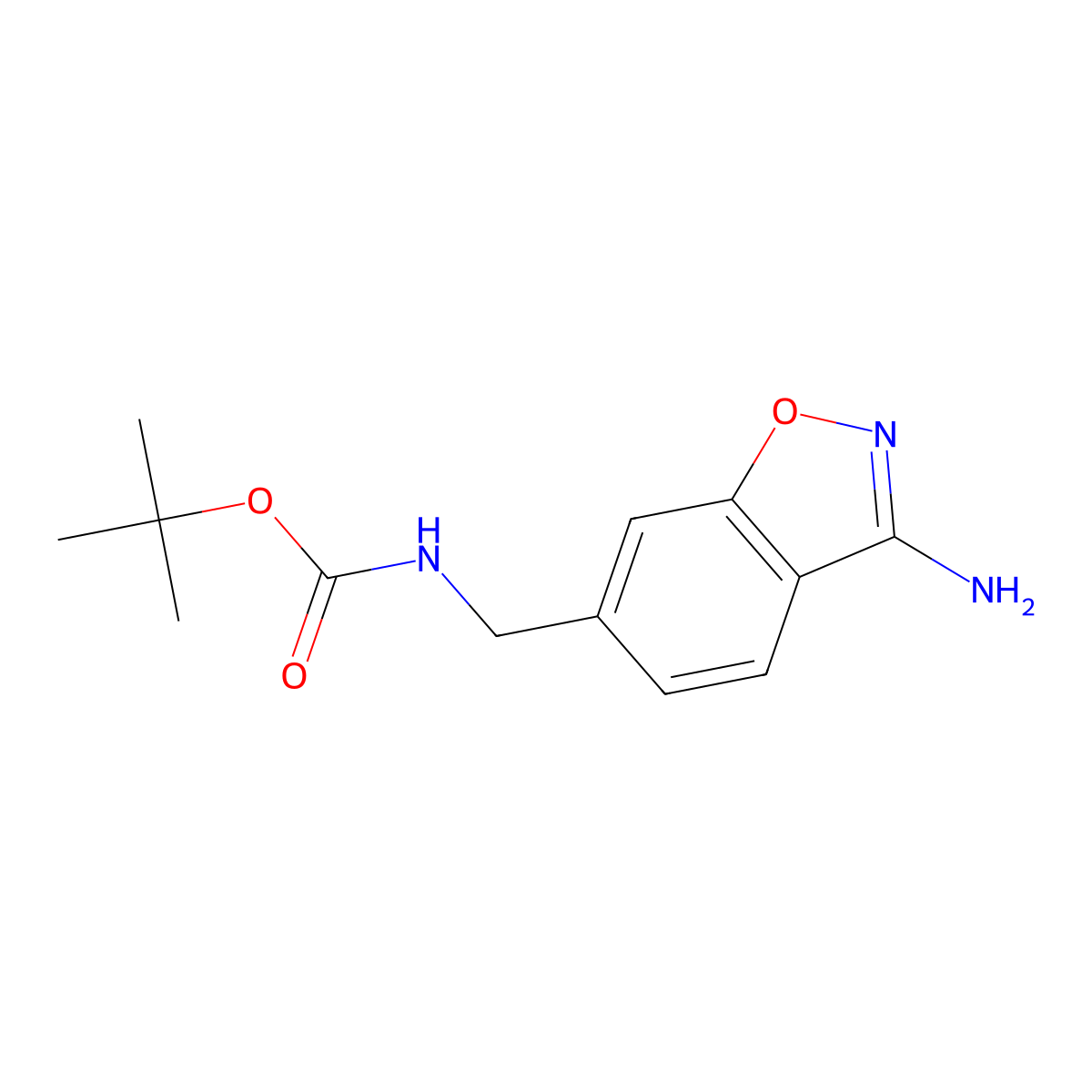 tert-butyl N-((3-amino-1,2-benzoxazol-6-yl)methyl)carbamate molecular structure, CAS 368426-77-1