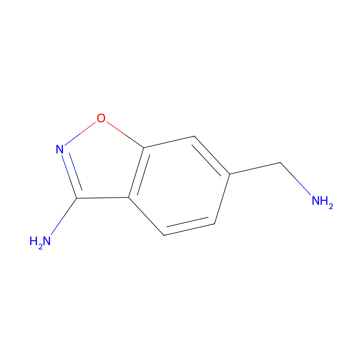 3-Amino-1,2-benzisoxazole-6-methanamine molecular structure, CAS 368426-78-2
