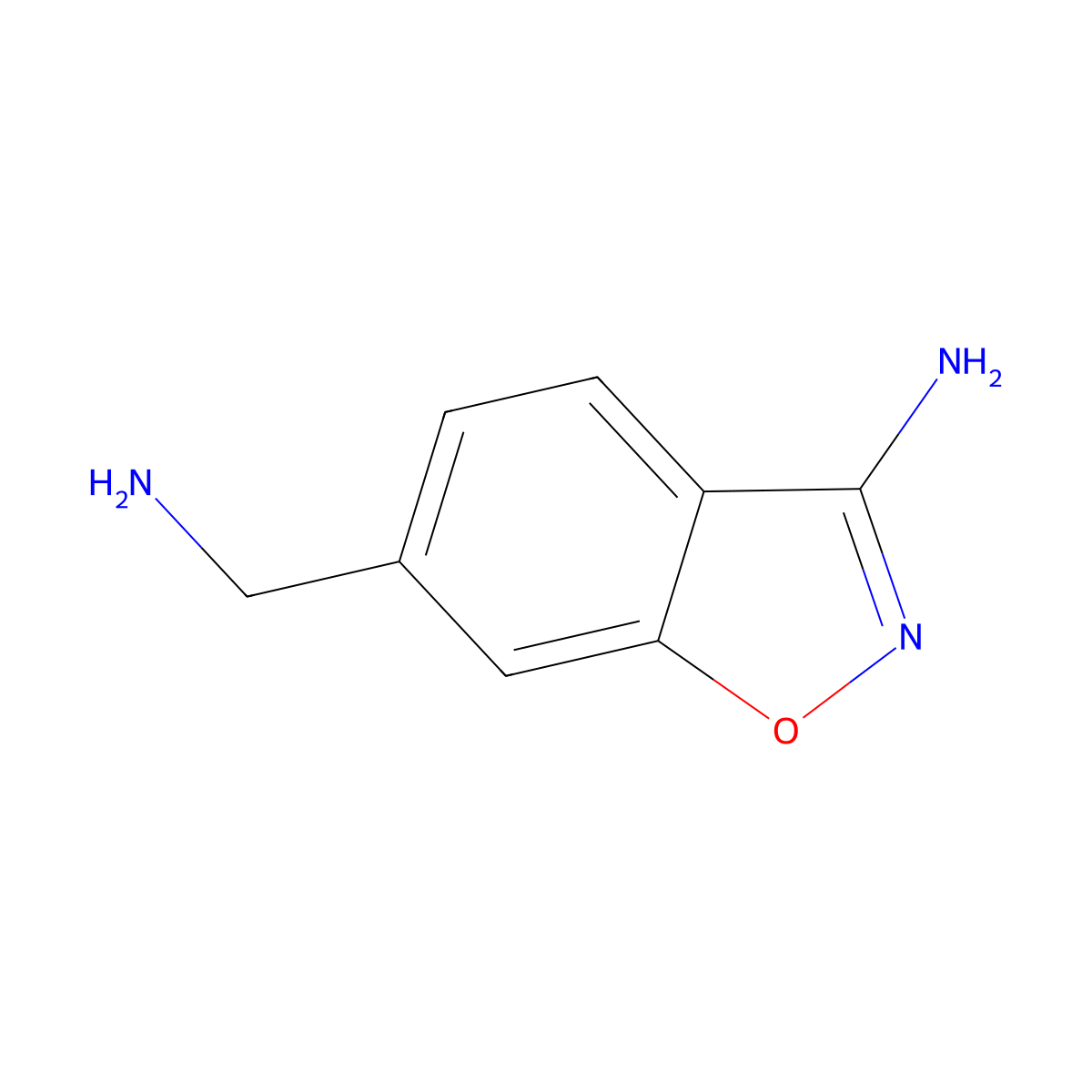 3-Amino-1,2-benzisoxazole-6-methanamine molecular structure, CAS 368426-78-2