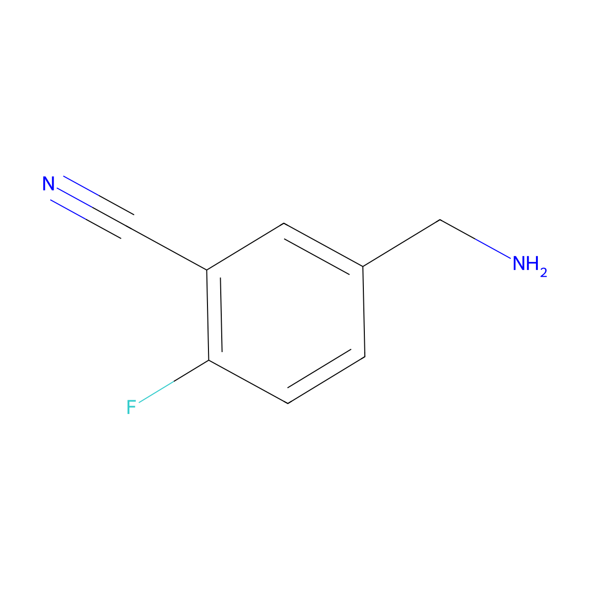 5-(Aminomethyl)-2-fluorobenzonitrile molecular structure, CAS 368426-86-2
