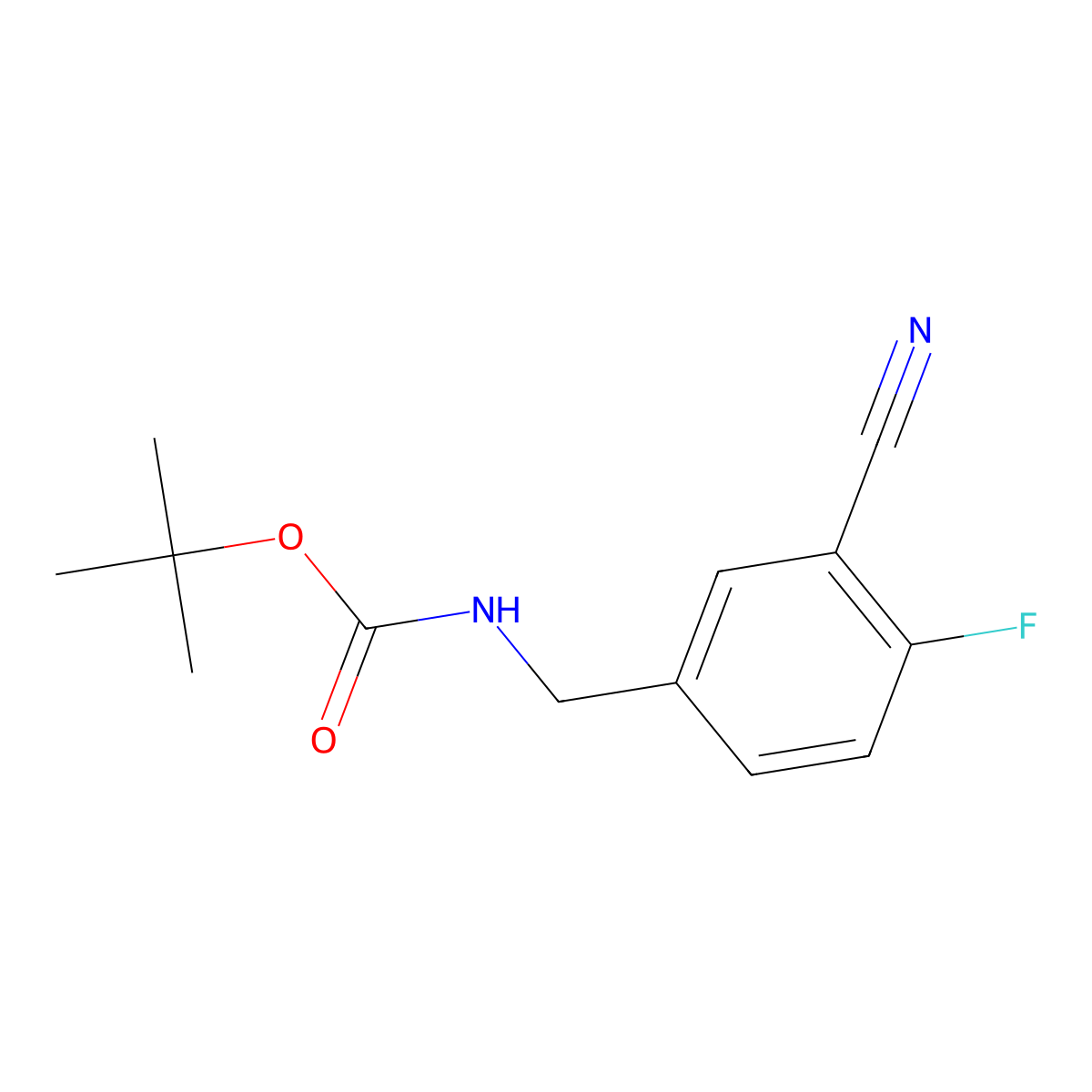 tert-Butyl 3-cyano-4-fluorobenzylcarbamate molecular structure, CAS 368426-87-3