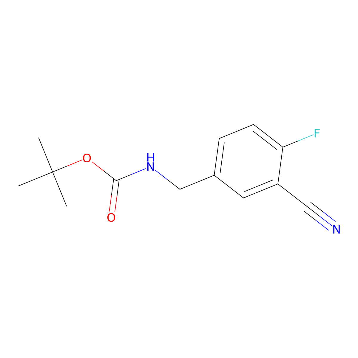tert-Butyl 3-cyano-4-fluorobenzylcarbamate molecular structure, CAS 368426-87-3