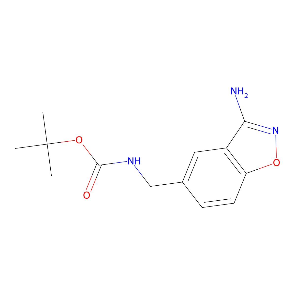tert-Butyl ((3-aminobenzo[d]isoxazol-5-yl)methyl)carbamate molecular structure, CAS 368426-88-4
