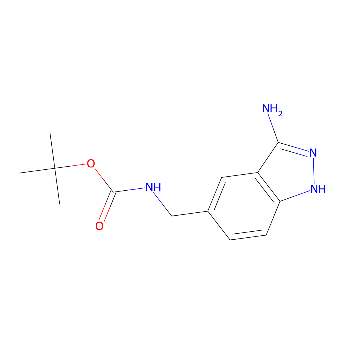 tert-butyl N-[(3-amino-1H-indazol-5-yl)methyl]carbamate molecular structure, CAS 368426-90-8