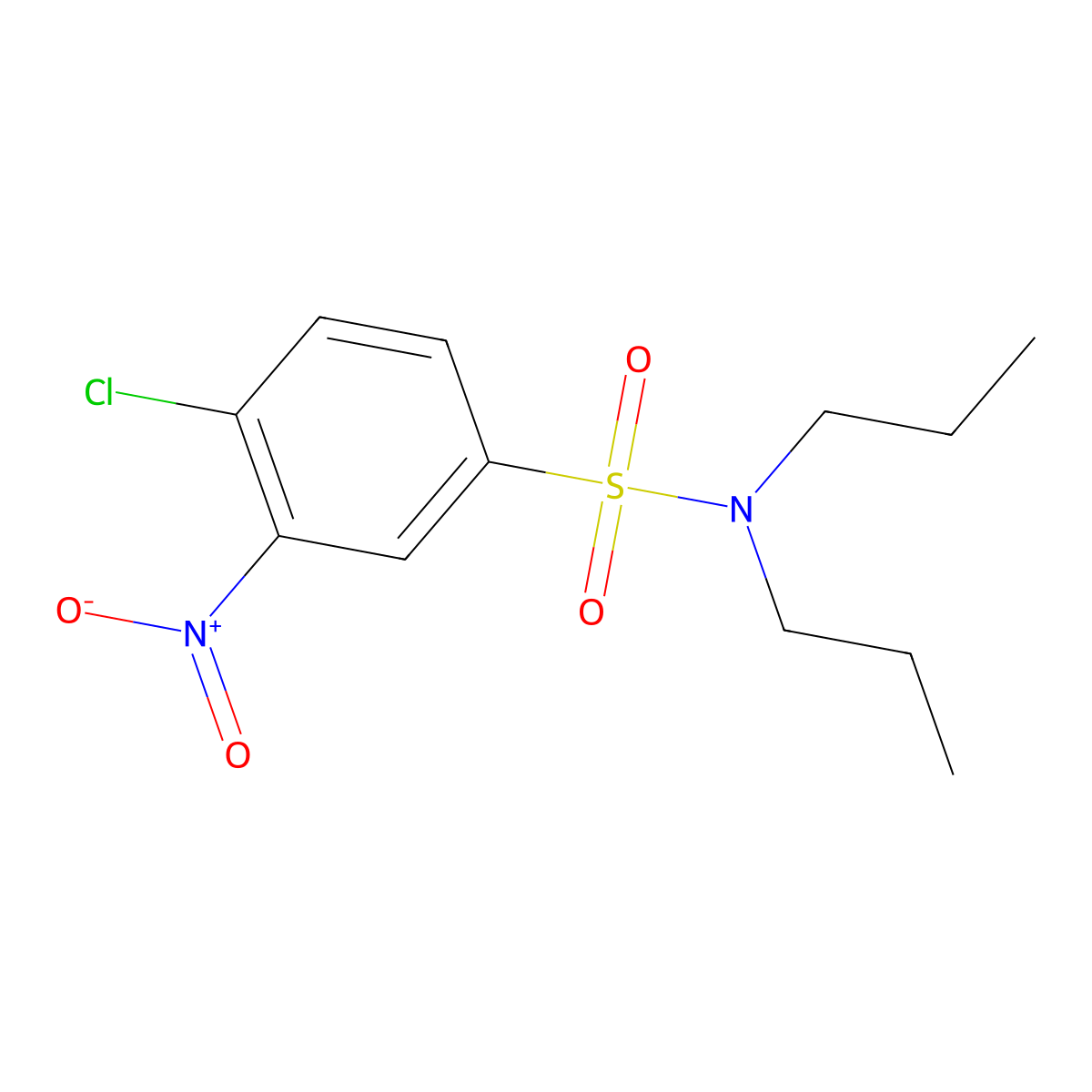 4-chloro-3-nitro-N,N-dipropylbenzene-1-sulfonamide molecular structure, CAS 368427-79-6
