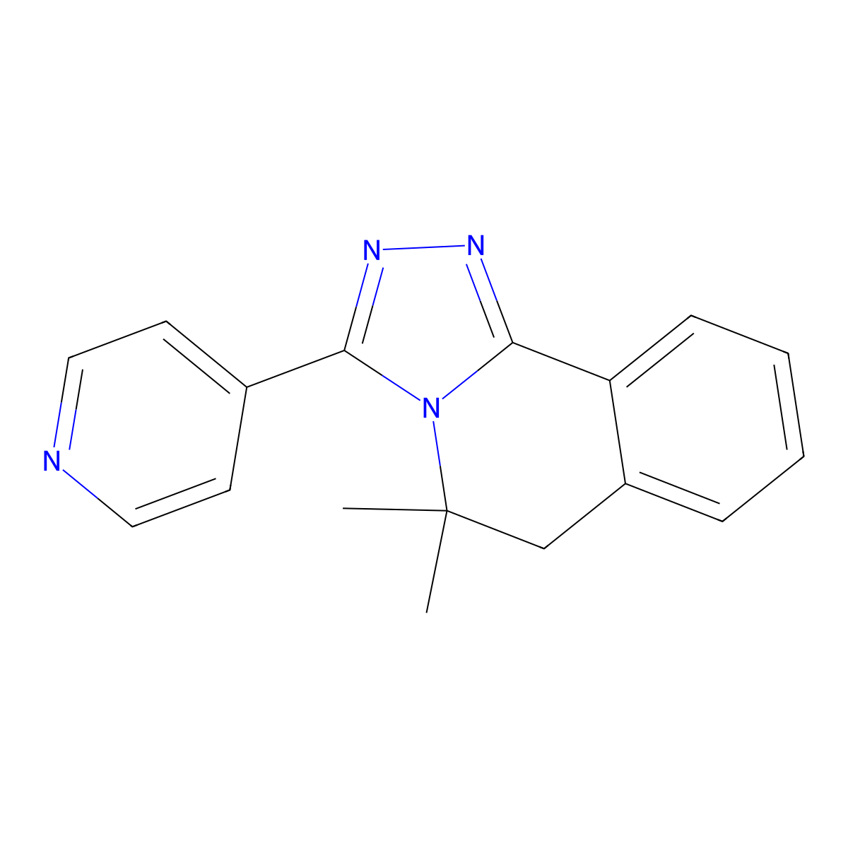 5,5-dimethyl-3-pyridin-4-yl-6H-[1,2,4]triazolo[3,4-a]isoquinoline molecular structure, CAS 368432-65-9