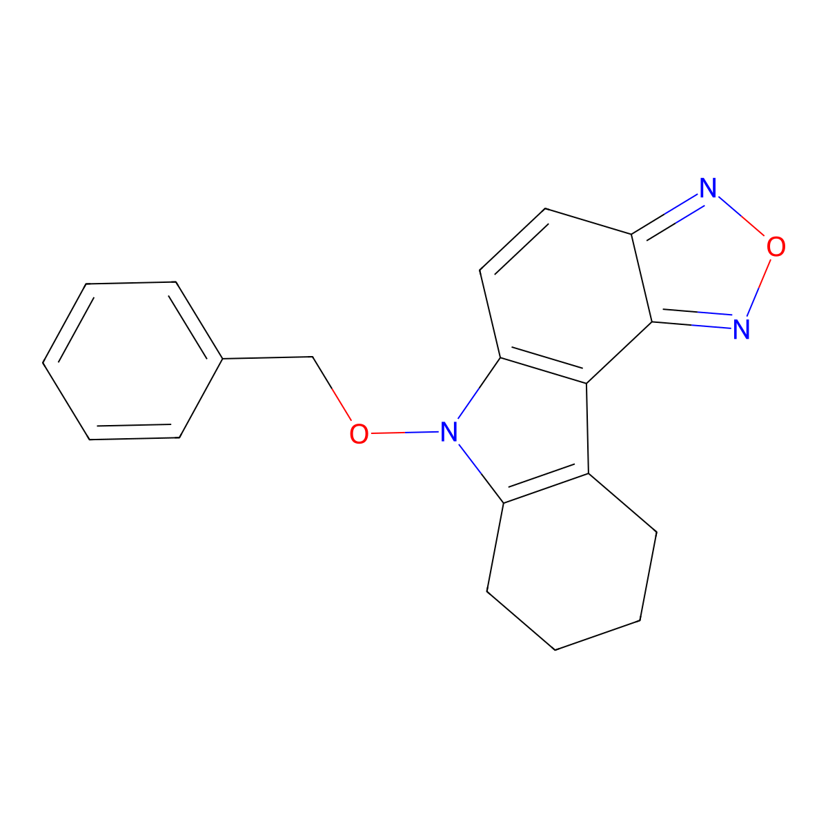 6-(benzyloxy)-7,8,9,10-tetrahydro-6H-[1,2,5]oxadiazolo[3,4-c]carbazole molecular structure, CAS 368432-76-2