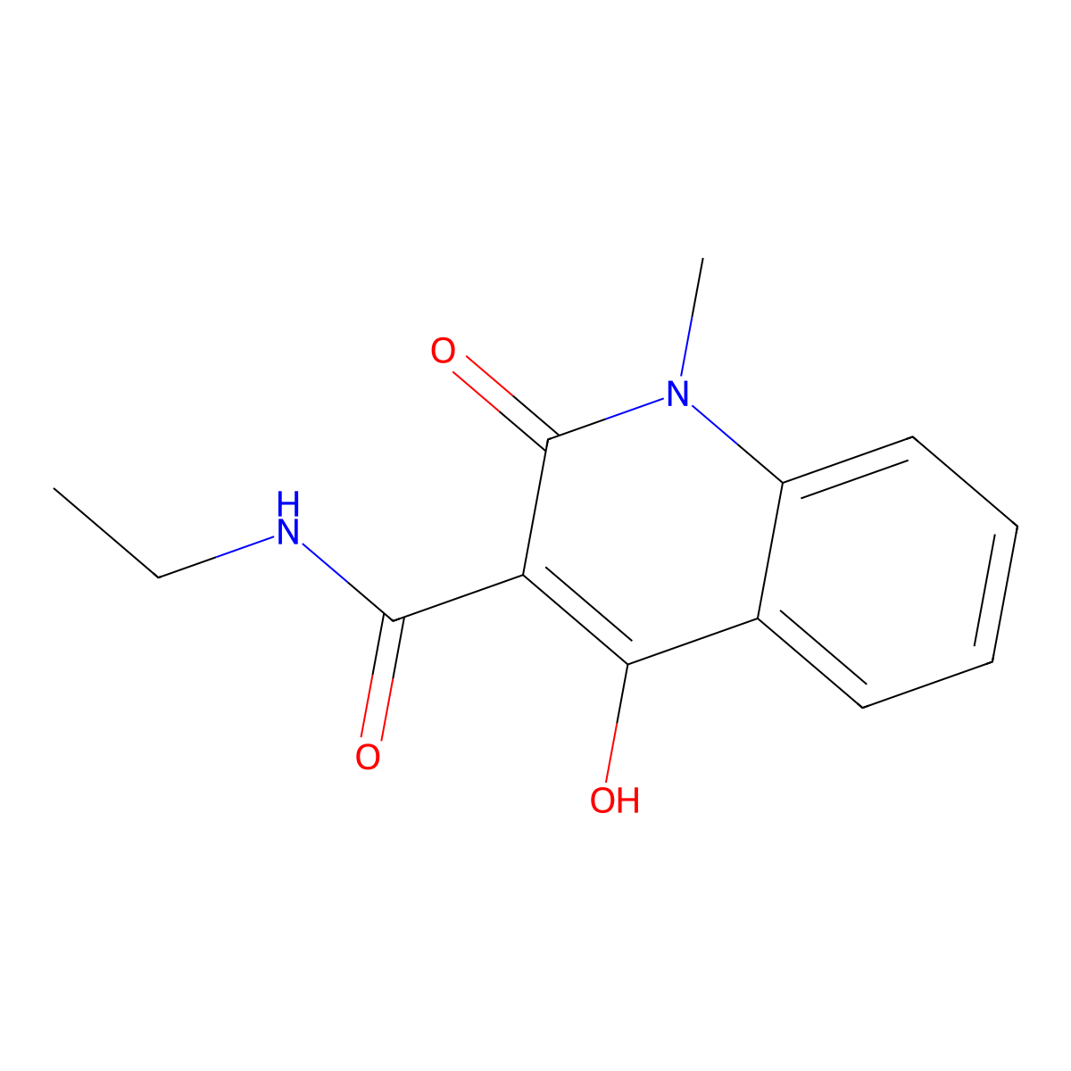 N-ethyl-4-hydroxy-1-methyl-2-oxo-1,2-dihydroquinoline-3-carboxamide molecular structure, CAS 368433-33-4