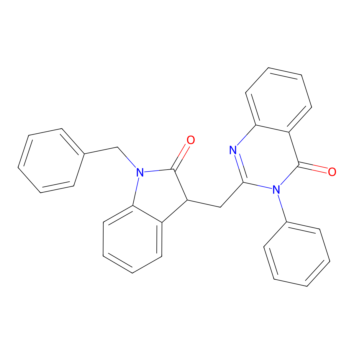 2-[(1-benzyl-2-oxo-3H-indol-3-yl)methyl]-3-phenylquinazolin-4-one molecular structure, CAS 368434-06-4