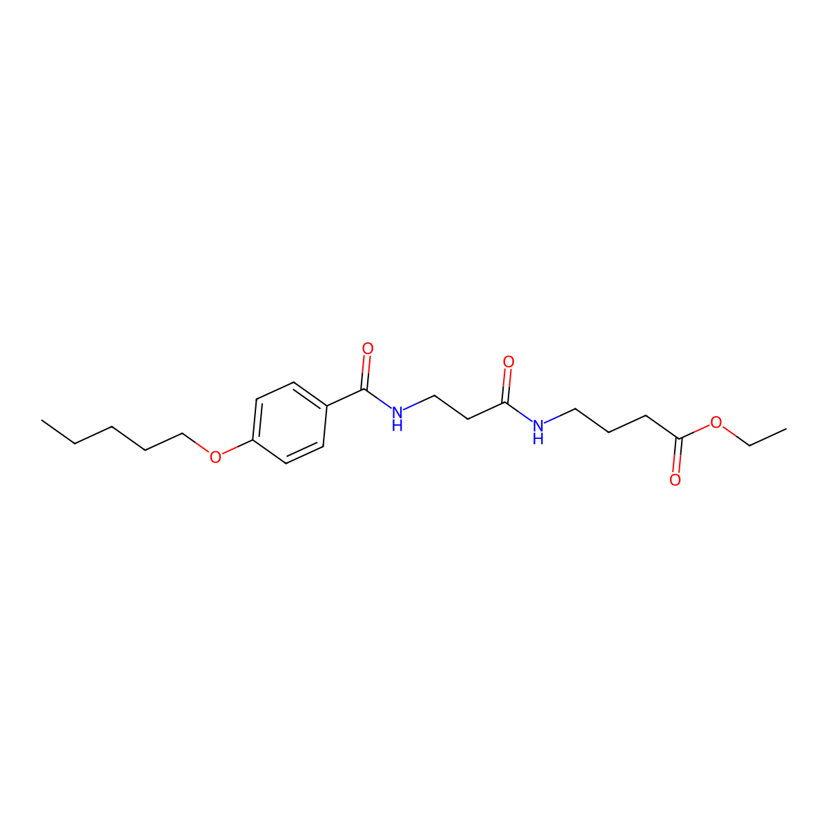 Ethyl 4-(3-(4-(pentyloxy)benzamido)propanamido)butanoate molecular structure, CAS 368434-10-0