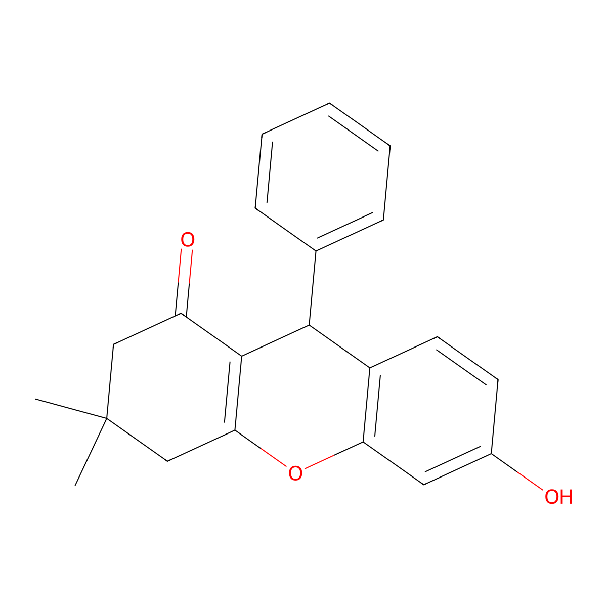 6-hydroxy-3,3-dimethyl-9-phenyl-4,9-dihydro-2H-xanthen-1-one molecular structure, CAS 368434-69-9