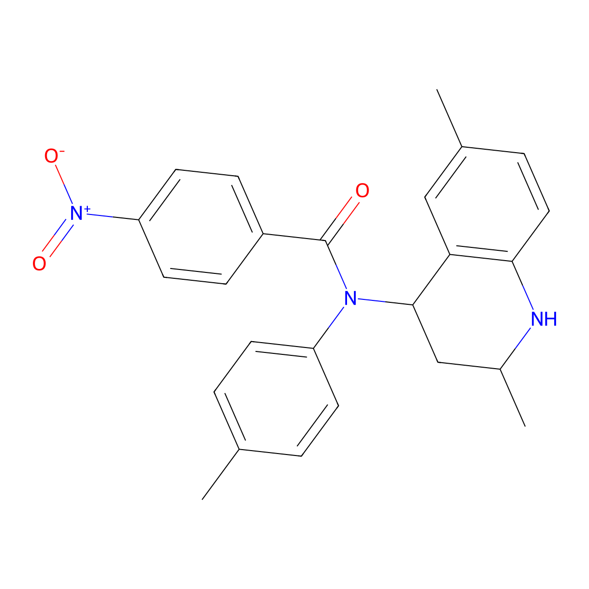 N-(2,6-dimethyl-1,2,3,4-tetrahydroquinolin-4-yl)-N-(4-methylphenyl)-4-nitrobenzamide molecular structure, CAS 368435-03-4
