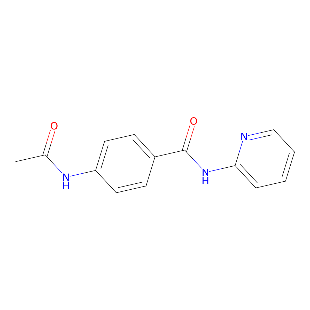 Benzamide, 4-(acetylamino)-N-2-pyridinyl- molecular structure, CAS 36844-89-0
