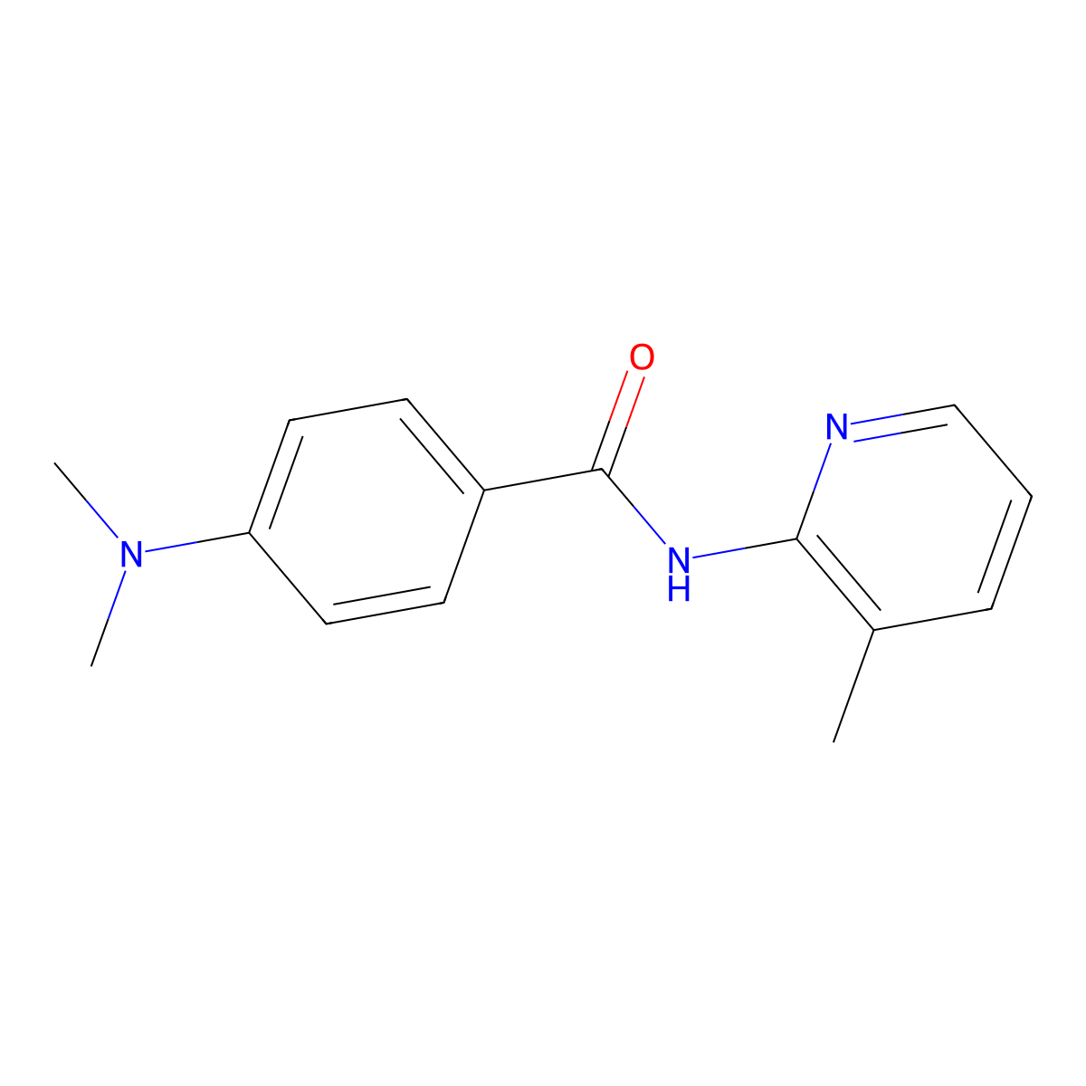 Benzamide, 4-(dimethylamino)-N-(3-methyl-2-pyridinyl)- molecular structure, CAS 36844-94-7