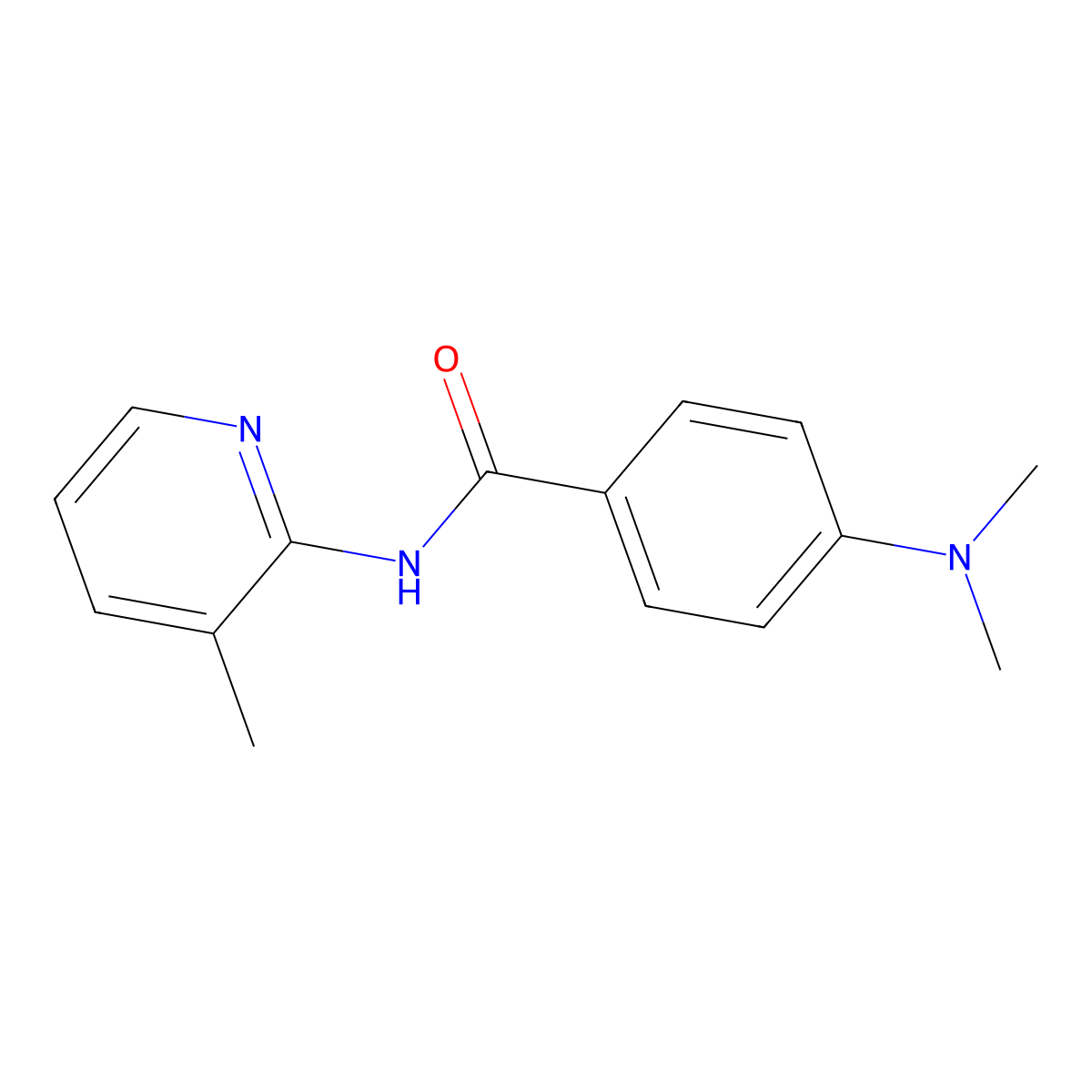 Benzamide, 4-(dimethylamino)-N-(3-methyl-2-pyridinyl)- molecular structure, CAS 36844-94-7