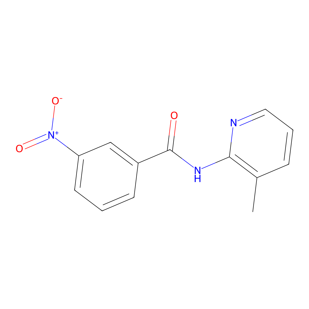 Benzamide, N-(3-methyl-2-pyridinyl)-3-nitro- molecular structure, CAS 36844-97-0