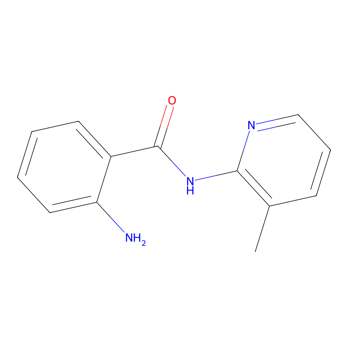 Benzamide, o-amino-N-(3-methyl-2-pyridyl)- molecular structure, CAS 36844-99-2