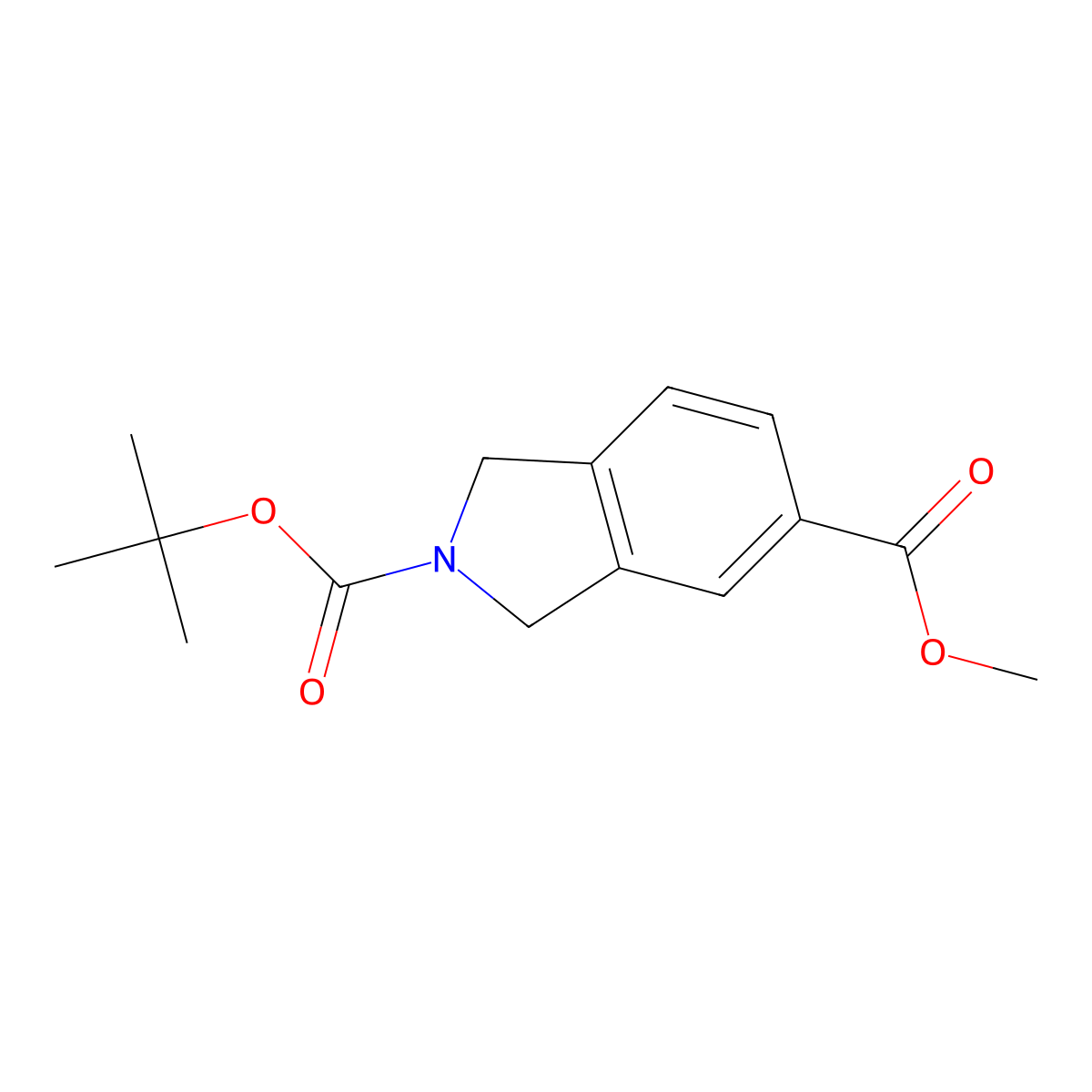 2-Tert-butyl 5-methyl isoindoline-2,5-dicarboxylate molecular structure, CAS 368441-44-5