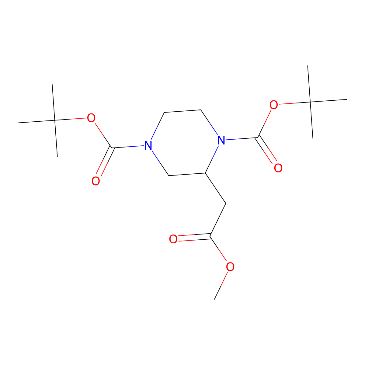 Methyl 1,4-di-Boc-piperazine-2-acetate molecular structure, CAS 368441-99-0