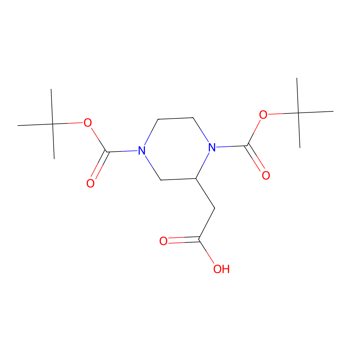 1,4-Di-Boc-2-piperazineacetic acid molecular structure, CAS 368442-00-6