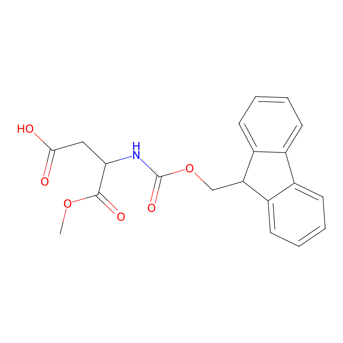 Fmoc-d-asp-ome molecular structure, CAS 368443-82-7