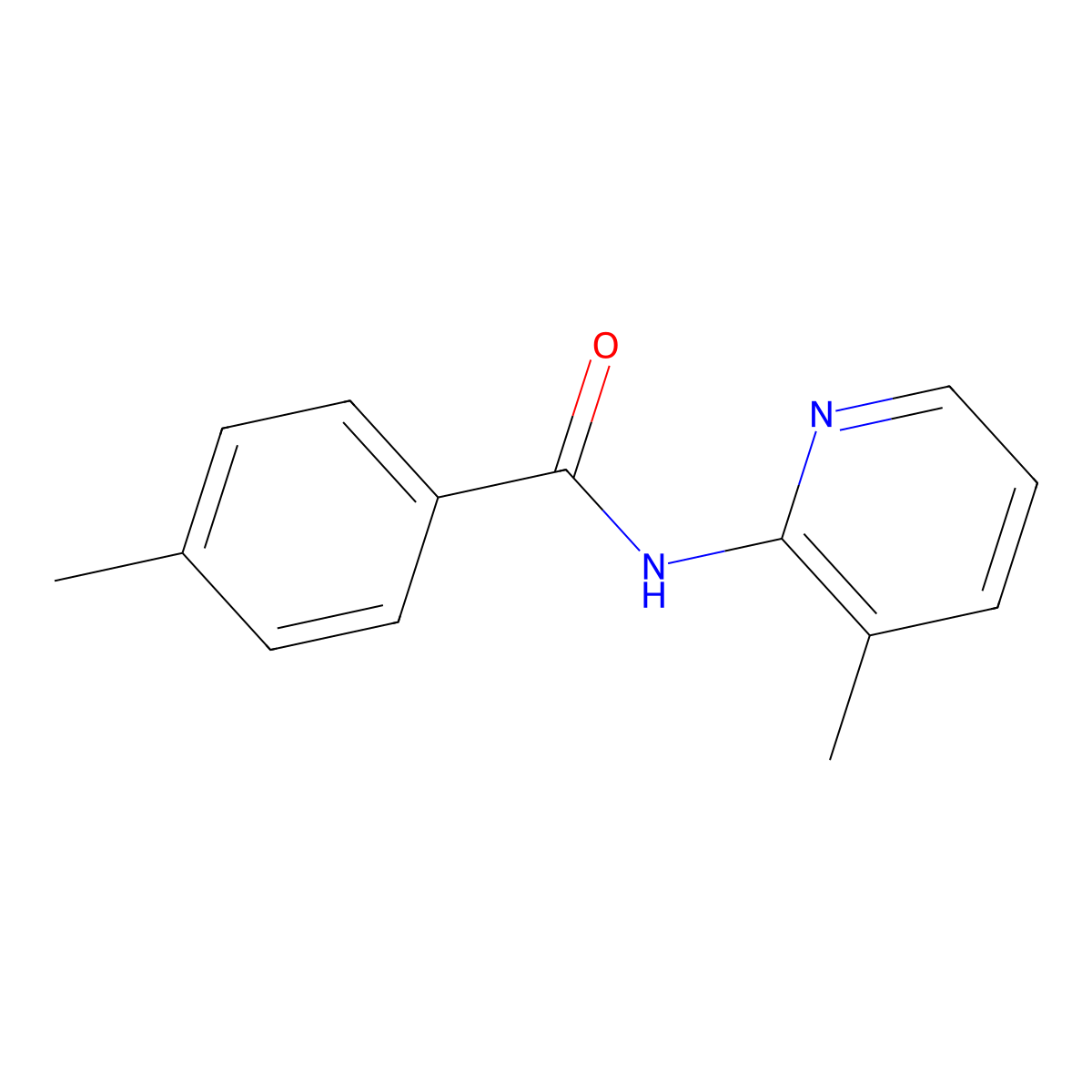 p-Toluamide, N-(3-methyl-2-pyridyl)- molecular structure, CAS 36845-01-9
