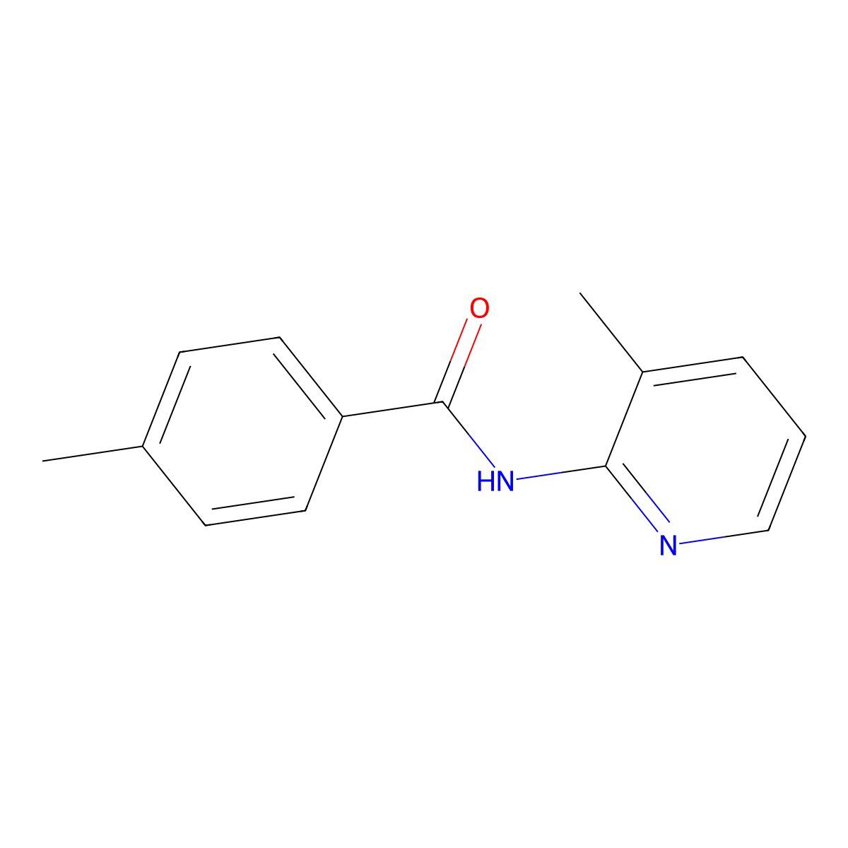 p-Toluamide, N-(3-methyl-2-pyridyl)- molecular structure, CAS 36845-01-9