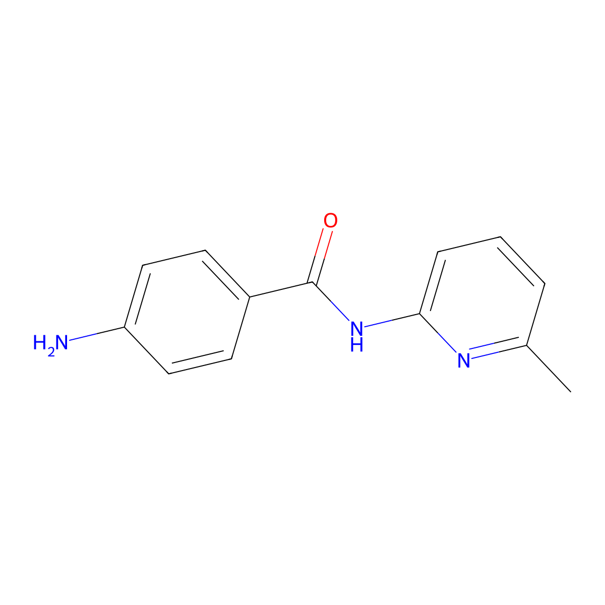 Benzamide, p-amino-N-(6-methyl-2-pyridyl)- molecular structure, CAS 36845-08-6