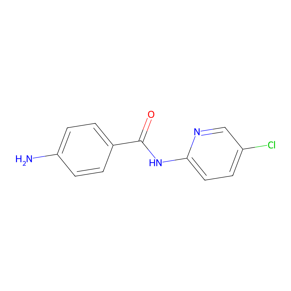 Benzamide, 4-amino-N-(5-chloro-2-pyridinyl)- molecular structure, CAS 36845-14-4
