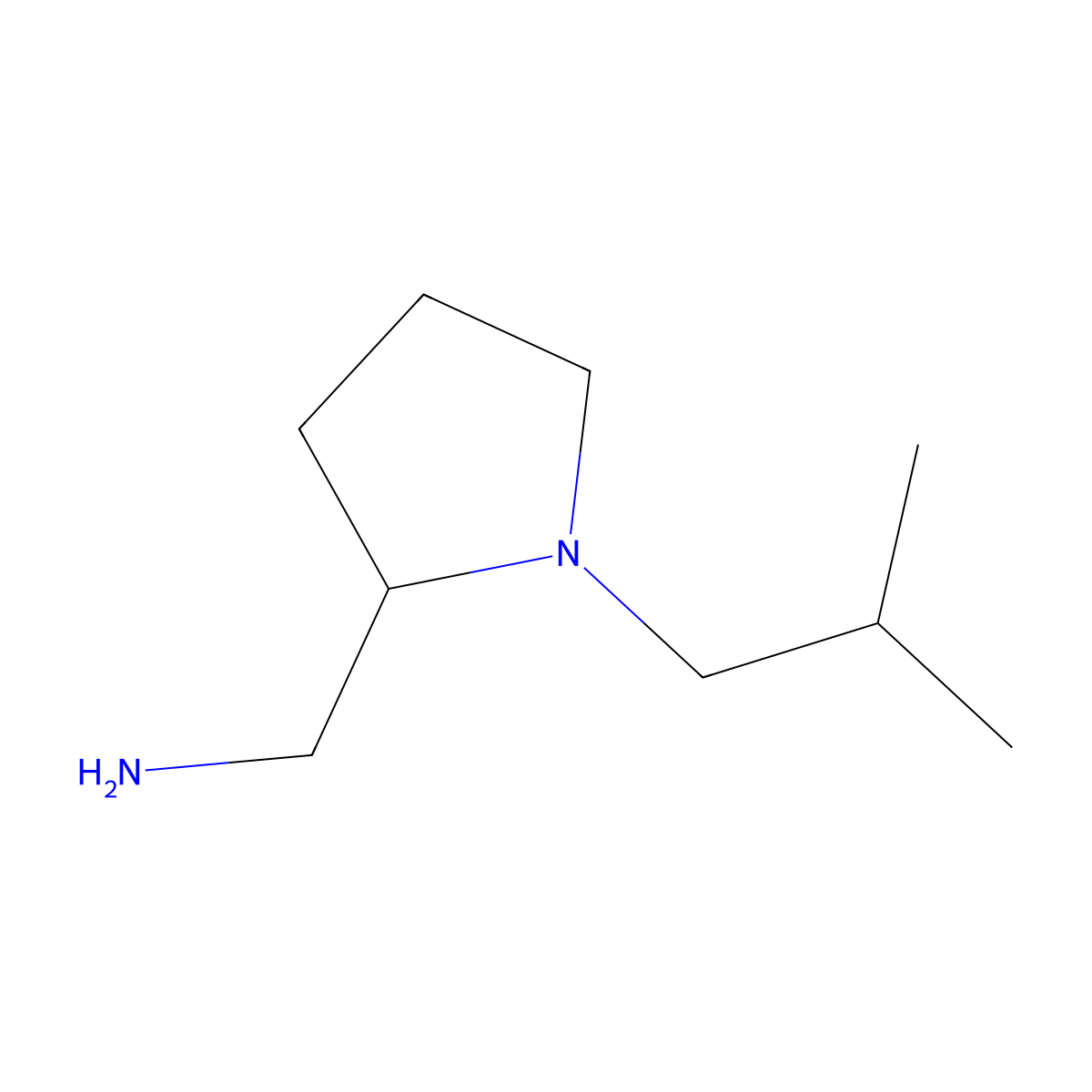 [1-(2-Methylpropyl)pyrrolidin-2-yl]methanamine molecular structure, CAS 36845-31-5