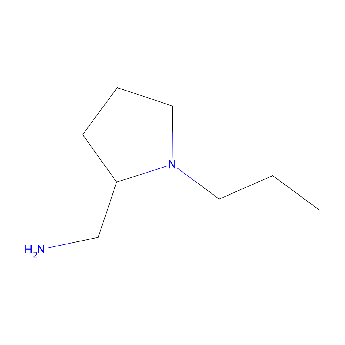 (1-Propylpyrrolidin-2-YL)methanamine molecular structure, CAS 36845-33-7