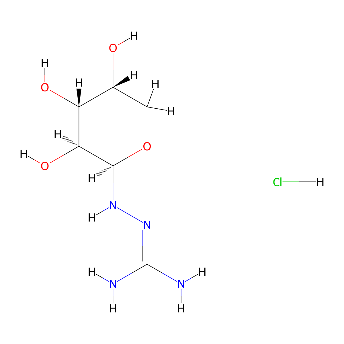 N1-beta-D-Arabinopyranosylamino guanidine hcl molecular structure, CAS 368452-58-8