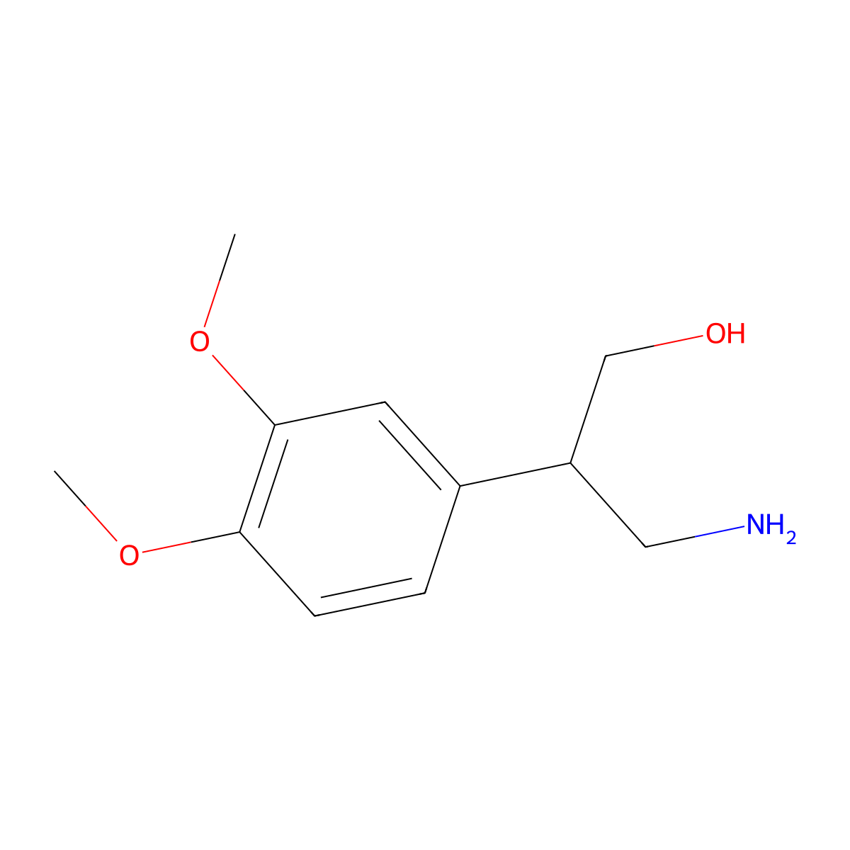 3-Amino-2-(3,4-dimethoxyphenyl)propan-1-ol molecular structure, CAS 36848-51-8