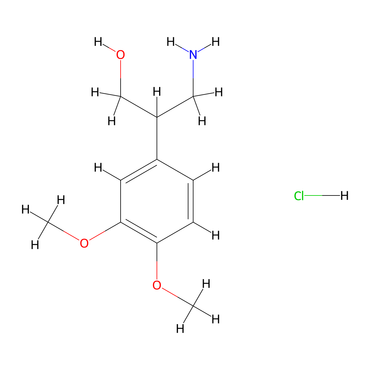 3-Amino-2-(3,4-dimethoxyphenyl)propan-1-ol hydrochloride molecular structure, CAS 36848-70-1