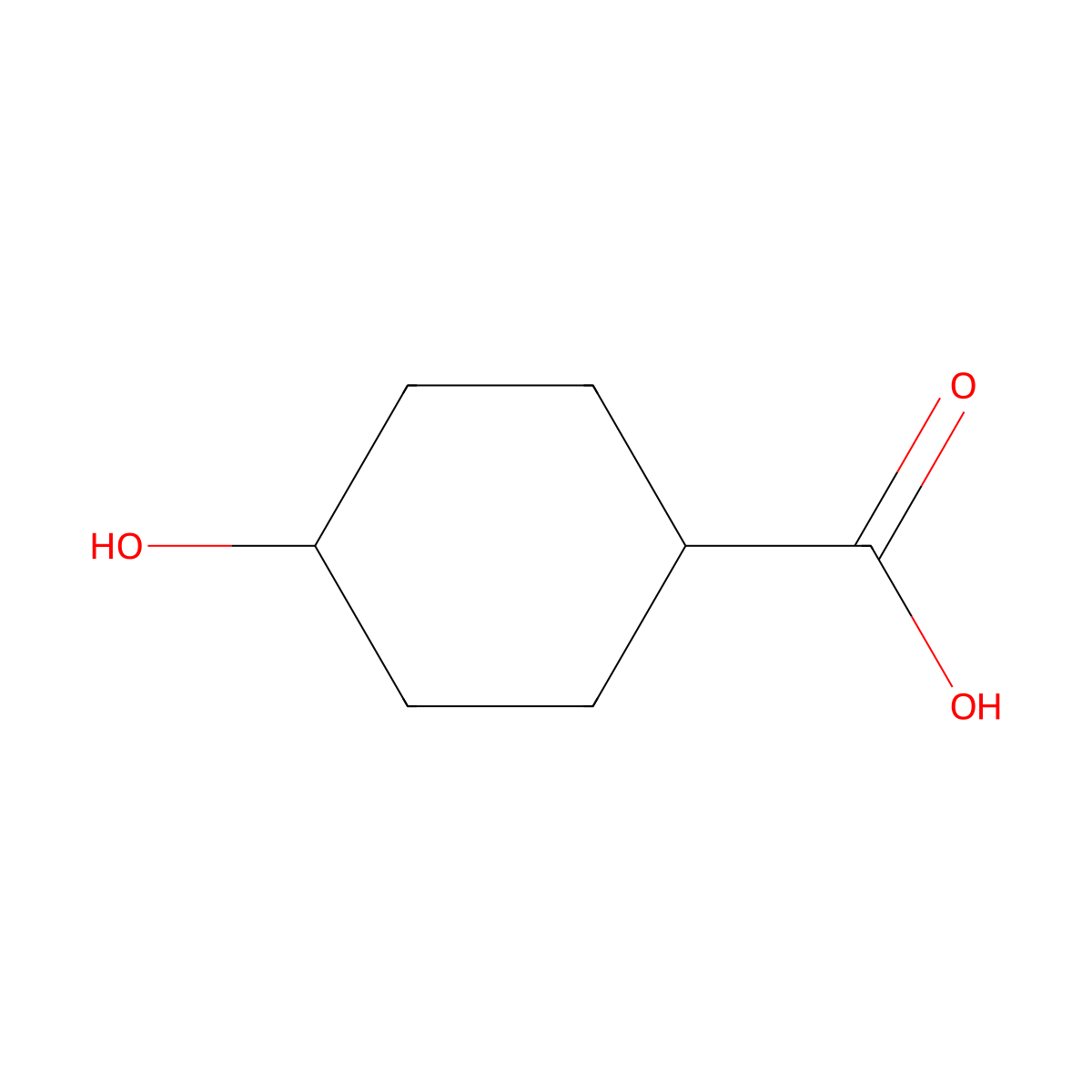 4-Hydroxycyclohexanecarboxylic acid molecular structure, CAS 3685-26-5