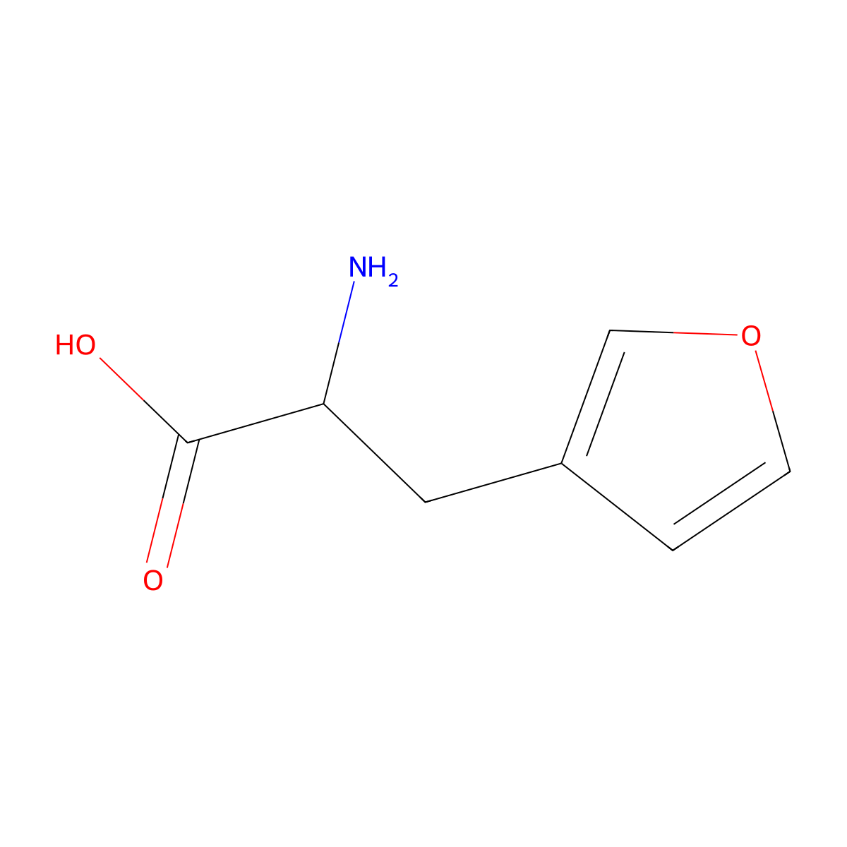 2-Amino-3-(furan-3-yl)propanoic acid molecular structure, CAS 3685-52-7