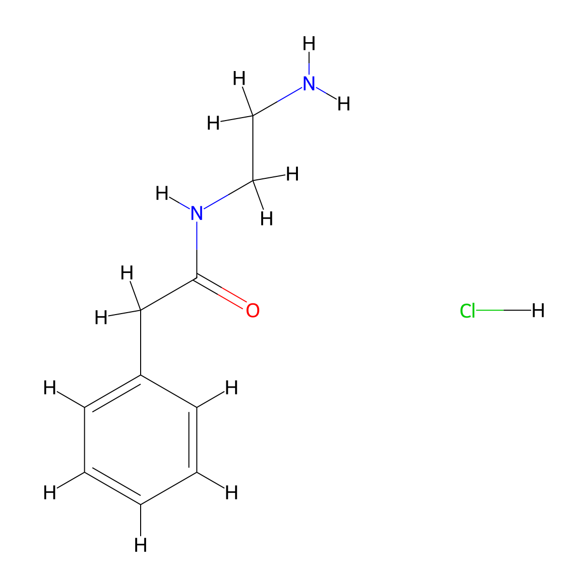 N-(2-aminoethyl)-2-phenylacetamide hydrochloride molecular structure, CAS 36850-99-4